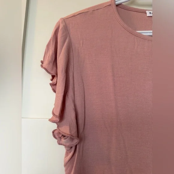 Pink Ruffle Sleeve Top - Picture 3 of 7